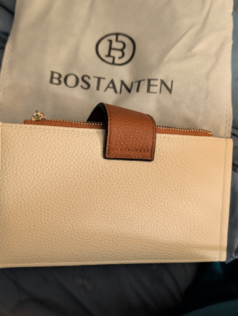 New Bostanten Cream & Brown Leather Wallet - Picture 4 of 5
